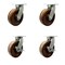 Service Caster 8'' Heavy Duty High Temp Phenolic Swivel Caster Set with 2 Brakes , 4PK CRAN-SCC-KP92S830-PHRHT-2-SLB-2 - alternate 1